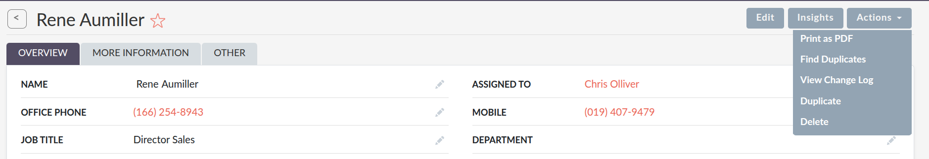 Find Duplicates option in the Actions drop-down