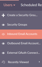 New Personal Account option in the Outbound Email Accounts menu