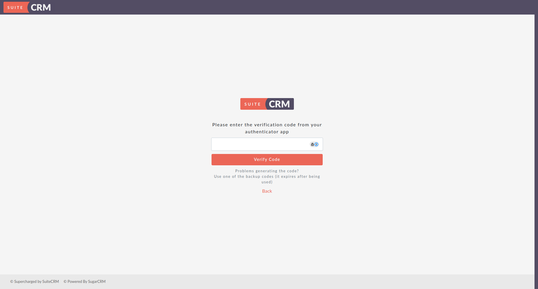Two-Factor Authentication login prompt