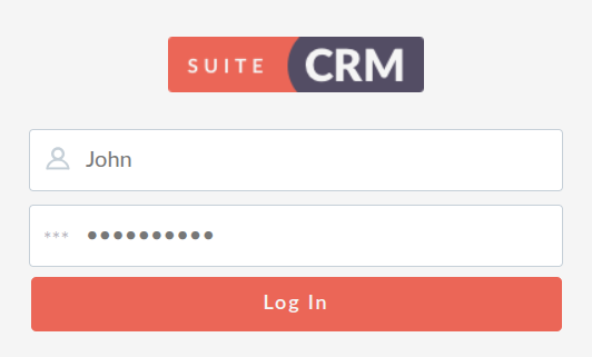 SuiteCRM login screen