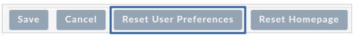 Reset User Preferences button