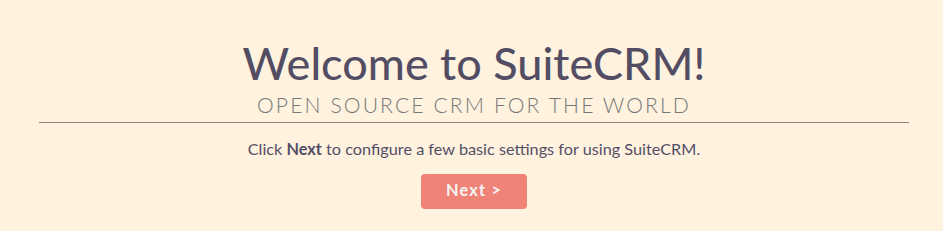 User Wizard welcome screen